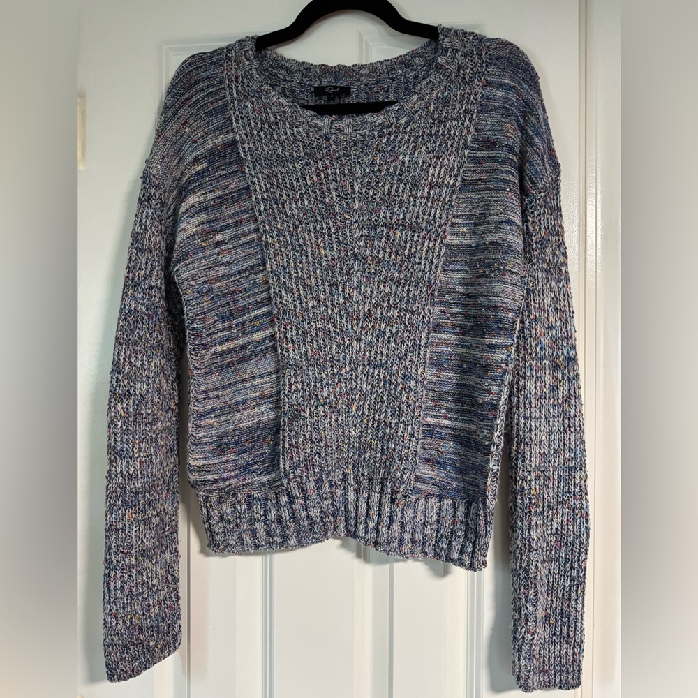 Rails Elsa Speckled Blue Multicolor Knit Sweater Size S